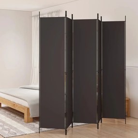 Divisorio A 5 Pannelli Marrone 250x220 Cm İn Tessuto /