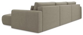 Divano angolare marrone chiaro allungabile/con contenitore (a U) Kapua – Makamii