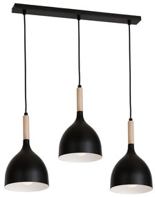 Lampadario a sospensione con filo NOAK WOOD 3xE27/60W/230V