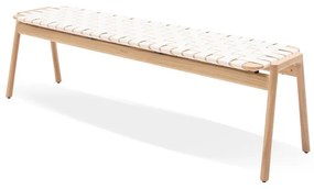 Panchina in colore bianco e naturale Klupa - Gazzda