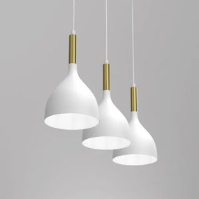 Lampadario a sospensione con filo NOAK 3xE27/60W/230V bianco/oro