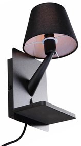 Lampada da parete moderna bianca con USB-C e caricatore a induzione - Comfort