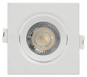 Faro Incasso Quadrato 7W CCT Ø70mm 38° Orient. Dimmerabile Colore Bianco Variabile CCT