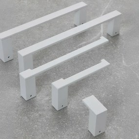 Set due appendini portasciugamani da muro in alluminio bianco Sky