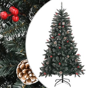 Albero Di Natale Artificiale Con Base Verde 150 Cm Pvc /