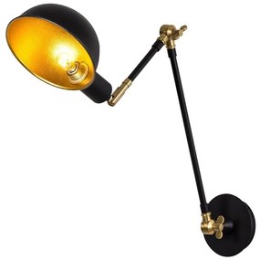 Lampada da parete in nero e oro ø 15 cm Sivani - Opviq lights