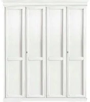 Armadio 4 porte arte povera legno shabby bianco 210x67x250