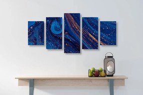 Quadri 5 pezzi – Astrazione blu
