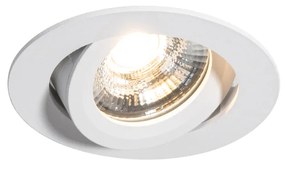 Faretto da incasso bianco orientabile 8,2 cm con LED dimmerabile IP54 ultra sottile - Pupil