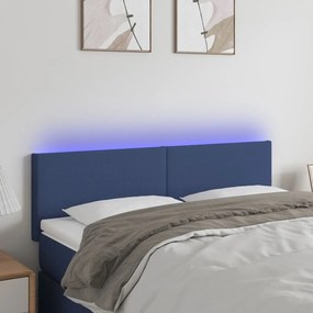 Testiera A Led Blu 144x5x78/88 Cm İn Tessuto /