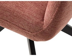 Sedia da pranzo rosa in imbottito con braccioli Roxana – Unique Furniture