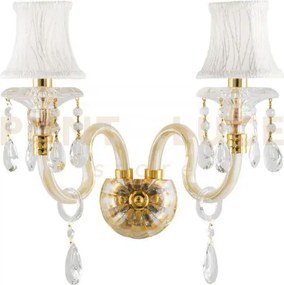 Applique a parete monet oro 2 luci attacco e14 40x24x37cm in vetro ...