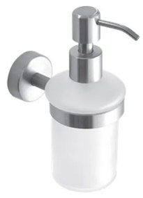 Kamalu - Dispenser di sapone bagno in acciaio inox satinato e vetro | Monde-S