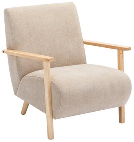 Poltrona in Tessuto Beige e Legno - JULOMO