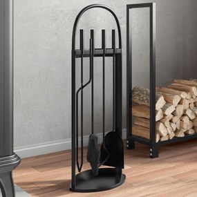Set Attrezzi Per Caminetto 5 Pz 23x15x66 Cm İn Acciaio /