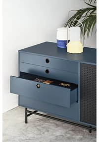 Cassettiera nera e blu, larghezza 212 cm Punto - Teulat