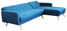 Divano con Penisola Letto BLU MELANGE struttura in metallo e legno