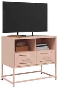 Mobile tv rosa 68x39x60,5 cm in acciaio