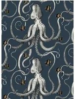 Josephine Munsey Carta da parati Octopoda - Deep Sea Blue