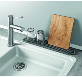 Tappetino scolapiatti grigio in plastica 42x8 cm Gravity – Metaltex