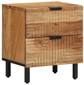 Comodino 40x33x46 Cm İn Legno Massello Di Acacia /