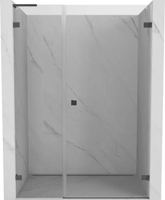 Mexen Lunar-B L porta doccia a battente destra 110 cm, trasparente, grigio canna di fucile spazzolato - 832SL-110-050-66-00-P