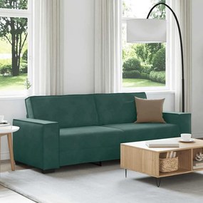 Divano A 3 Posti Verde Scuro 180 Cm İn Velluto /