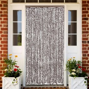 Tenda Antimosche Marrone E Bianca 100x230 Cm İn Ciniglia /