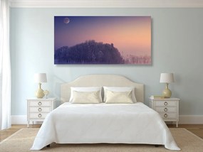 Quadro su tela – Luna piena sopra il villaggio