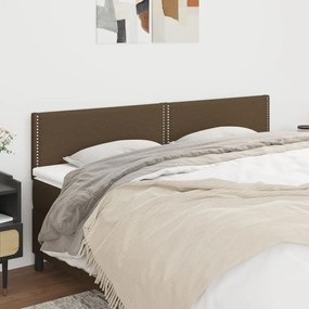 Testiera 2 Pz Marrone Scuro 90x5x78/88 Cm İn Tessuto /
