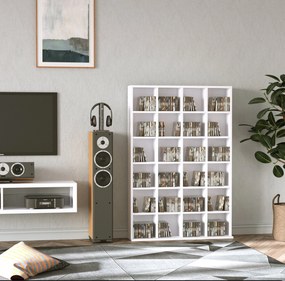 Libreria in Legno 24 Scomparti Bianco 130.5x89x20 cm...