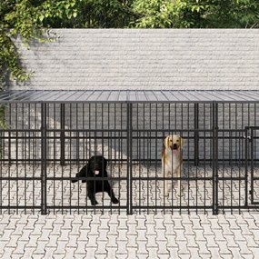 Gabbia Per Cani Da Esterno Con Tetto İn Acciaio 15,02 M² /