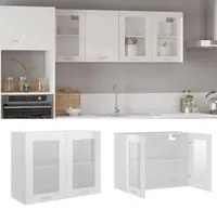 Armadio Sospeso con Vetro Bianco 80x31x60 cm Legno Multistratocod mxl 120924