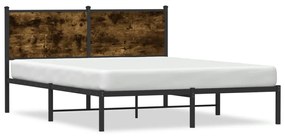 Giroletto Senza Materaso İn Metallo Rovere Fumo 140x200 Cm /