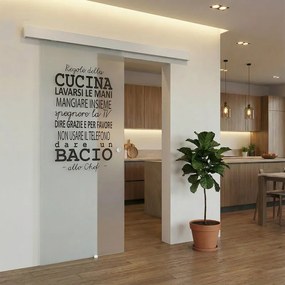 Porta scorrevole sinistra Regole in vetro trasparente, L 96 x H 215 cm, con binario Meli