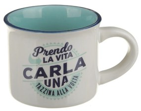 Tazzina caffè con nome Carla in gres porcellanato