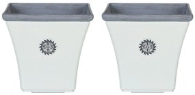 Set di 2 vasi bianco 32 x 32 x 31 cm ELATEIA Beliani