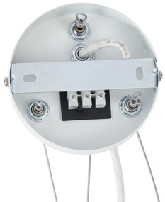 Lampada a sospensione moderna con stampa legno e 6 luci bianche - Jeana Circle