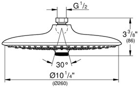 GROHE 26456000 - Soffione doccia EUPHORIA Ø 260 mm cromato lucido