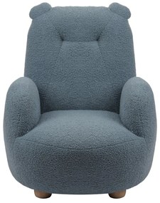 Poltrona per bambini blu con rivestimento in bouclé Rocky – Vipack