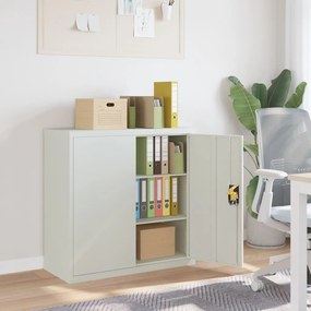 Armadio Per Ufficio A 2 Ante 90 Cm Grigio İn Acciaio /