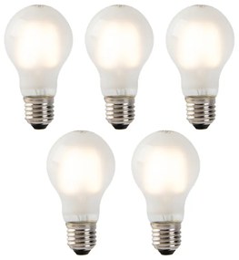 Set di 5 lampadine LED a filamento E27 vetro smerigliato A60 2W 180lm 2700K