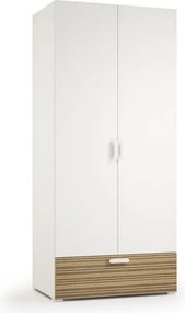 Kit cabina armadio armadio con tubo abiti e cassetto in truciolare L 80 x H 190 x P 52 cm bianco