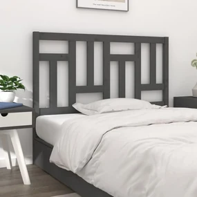Testiera per letto grigia 205,5x4x100 cm legno massello di pino