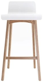 Sgabelli da bar scandinavi legno chiaro e bianco H65 cm (set di 2) BALTIK