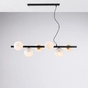 Lampadario Contemporaneo Adrian Nero Bronzo 6 Luci E14