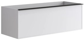 Mobile da bagno sotto lavabo Pixel frame bianco laccato opaco L 120 x H 40 x P 45.5 cm 2 cassetti, lavabo non incluso