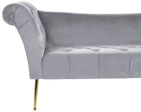 Chaise longue in velluto grigio chiaro NANTILLY Beliani