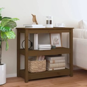 Tavolo Consolle Ambra 80x40x74 Cm İn Legno Massello Di Pino /