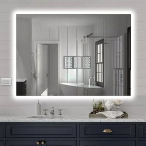 Specchio bagno 50x60 cm illuminazione perimetrale e installazione reversibile